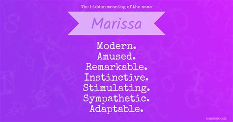 The Hidden Meaning Of The Name Marissa Namious