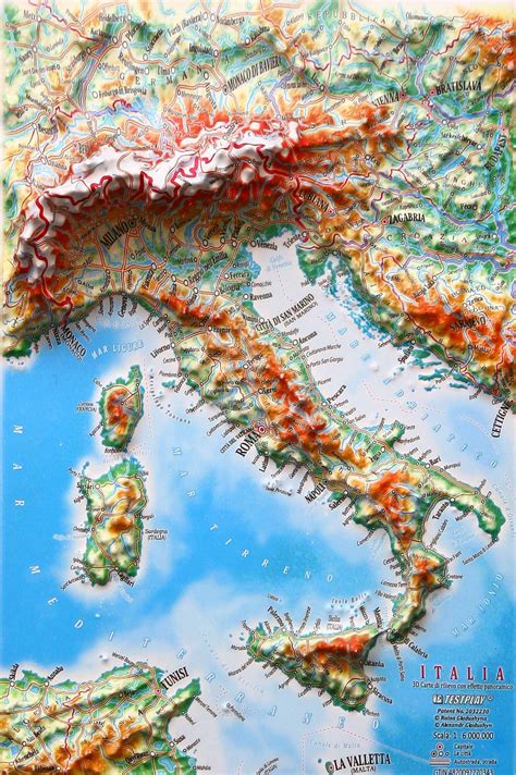 Die karte von italien (italienische republik, repubblica italiana) zeigt die lage der italienischen regionen auf an italien grenzen frankreich, die schweiz, österreich, slowenien und san marino. 3D map of Italy : MapPorn