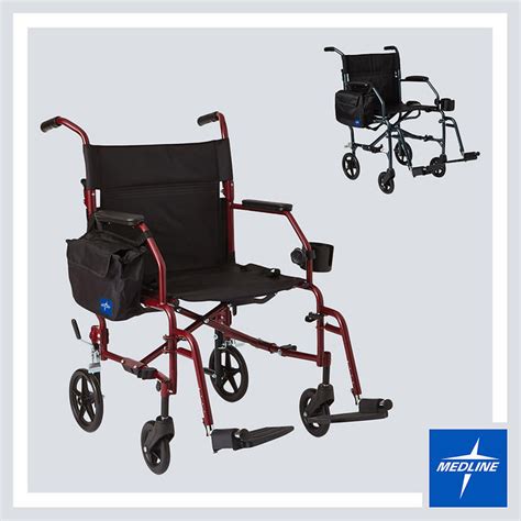 Medline Ultra Lightweight Transport Wheelchair Shelly Lighting