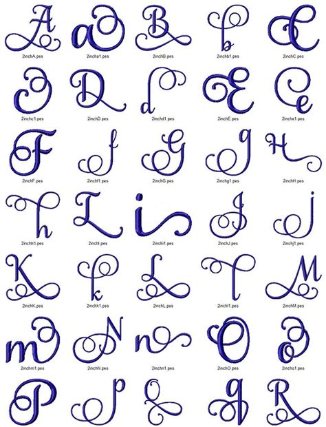 Samantha Script Alternate Letters Set 2 Machine Embroidery Font