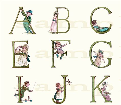 Adorable Adorned Alphabet Wonderful Vintage Alphabet Print Etsy