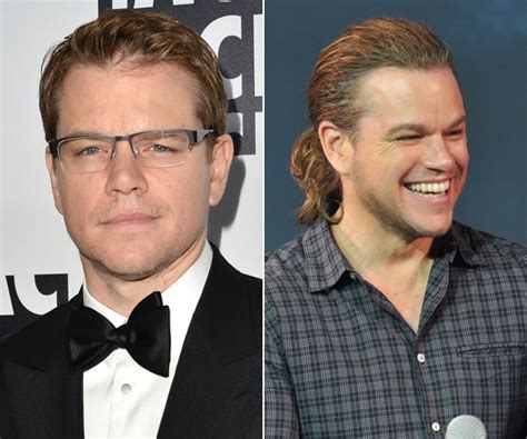 Pics Matt Damons Ponytail See His Long Hair Makeover Hollywood Life