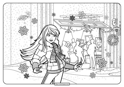 printable barbie perfect christmas coloring pages