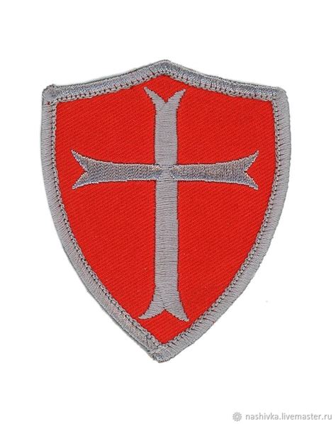 Velcro Shield Silver Red Crusader Cross Morale Tactical Patch купить