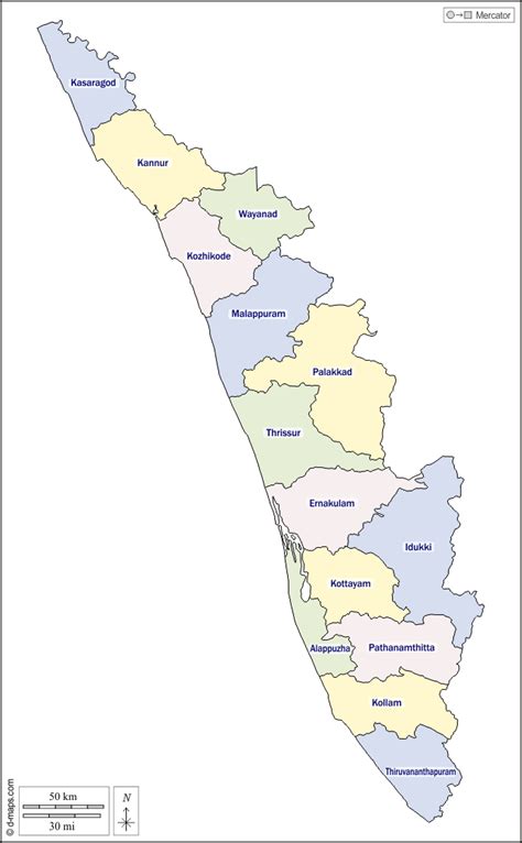 Illustration about an useful map of kerala state, india, with district numbers, district borders and district names. Kerala free map, free blank map, free outline map, free base map outline, districts, names ...