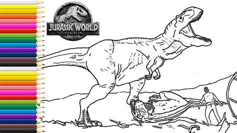How To Draw T Rex From Jurassic World Drawing And Coloring For Kids