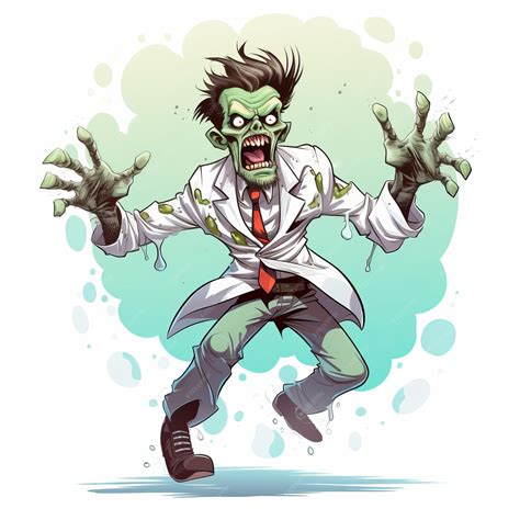 Premium Ai Image Mad Scientist Zombie Comicstyle Illustration