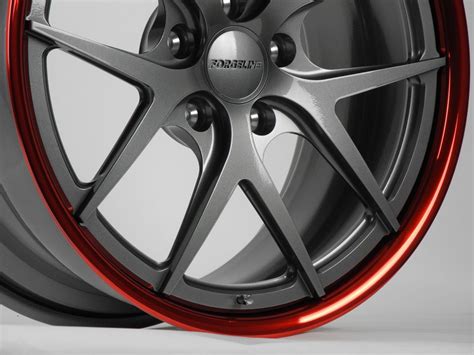 Forgeline Vx3c Shallow Profile Gunmetal Center And Transparent Red Outer