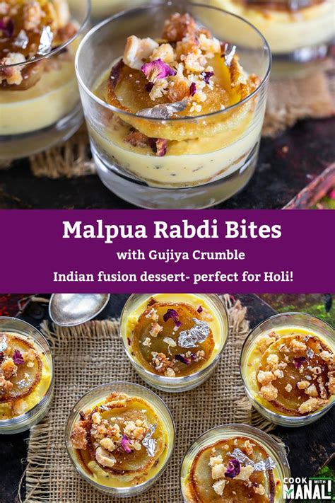 Mini Malpuas With Rabdi And Topped With Crumble Made With Khoya And Nuts This Malpua Rabdi