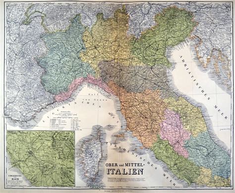 ITALIEN Nord Und Mittelitalien Karte Ober Und Mittel Italien