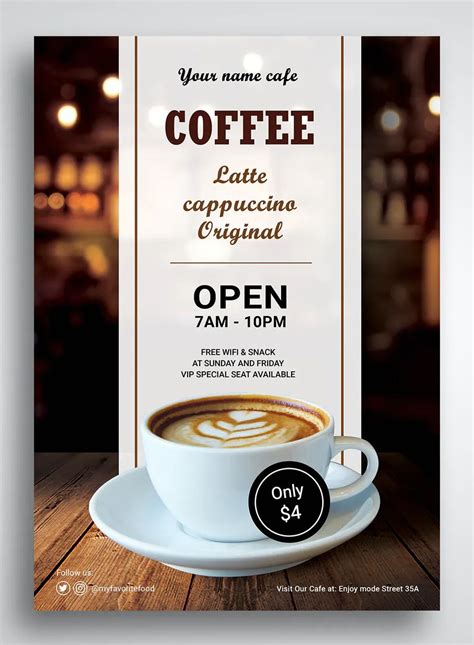 Coffee Shop Promo Flyer Template Coffee Poster Design Cafe Posters