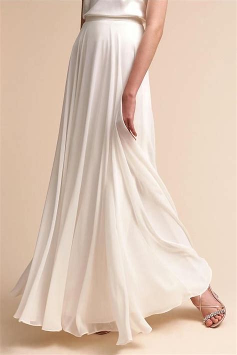 Ivory Chiffon Skirt Bridesmaid Maxi Circle Skirt Etsy Bridal Skirts