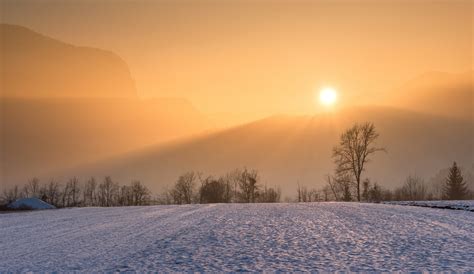 Free Images Tree Silhouette Mountain Snow Winter Sun Sunrise