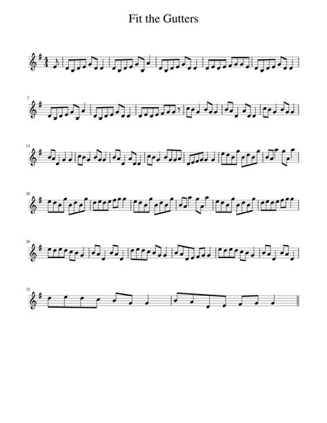 fit the gutters sheet music for piano solo easy