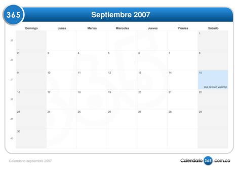 Calendario Septiembre 2007
