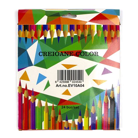 Creioane Colorate Creioane Mari 24 Culoriset Evoffice Ev10a