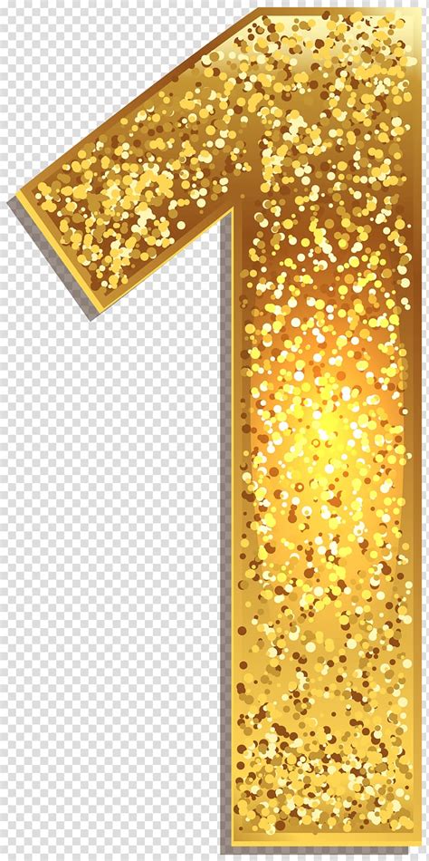 Gold Glitter 1 Cutout Decor Number Gold Number One Transparent