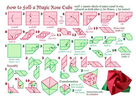 How To Fold A Magic Rose Cube By Ninjaydes64 Origami Diagrams