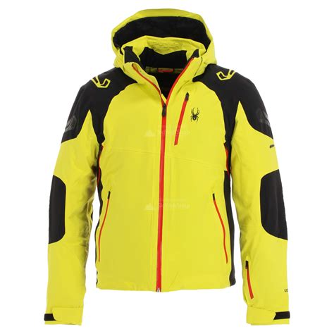 Spyder Monterosa Ski Jacket Men Acid Yellowblackvolcano Red