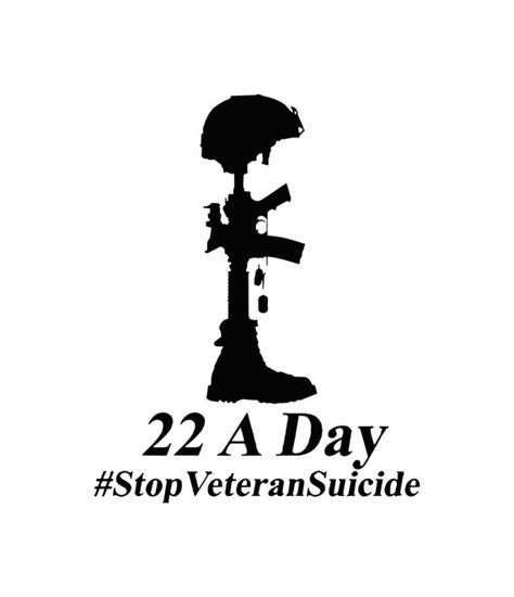 Veterans Suicide Awareness 22 A Day Die Cut Decal Home Etsy