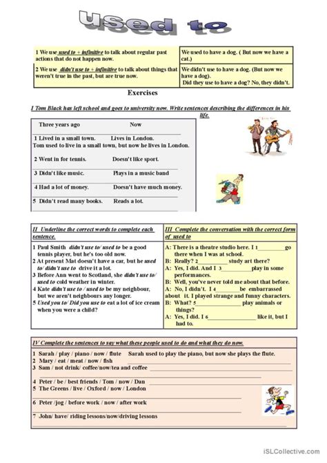 Used To Exercises General Gramma Fran Ais Fle Fiches Pedagogiques Pdf