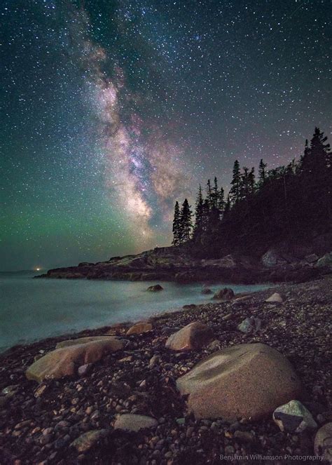 Acadia Milky Way The Milky Way Rises Behind The Rocky Shore And Fir