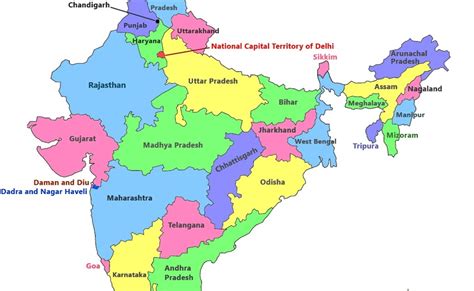 Political Map Of India With States And Capitals And Union Territories