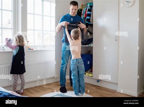 Boy Getting Dressed Morning Hi Res Stock Photography And Images Alamy
