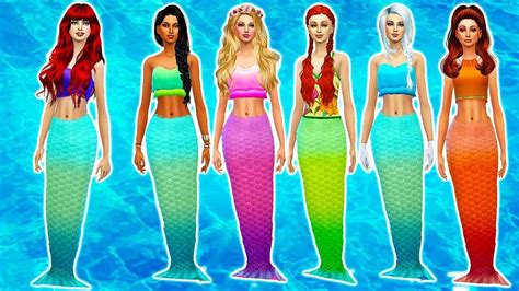Disney Princess Makeovers As Mermaids Challenge🧜‍♀️ In The Sims 4