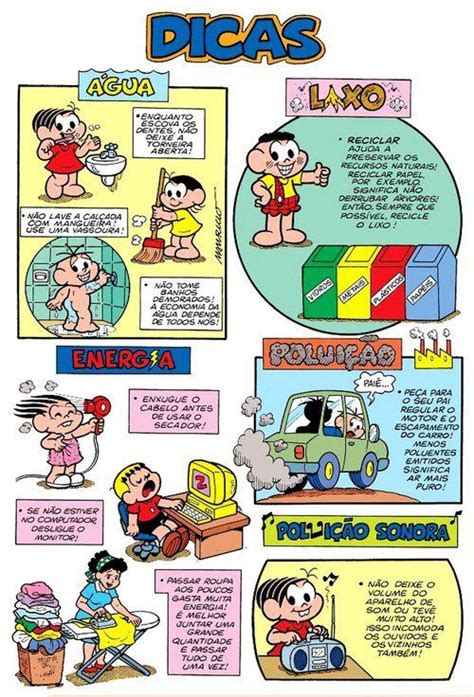 Amar e respeitar o meio ambiente, não é uma opção. Dicas para preservar o Meio Ambiente da Turma da Monica ...