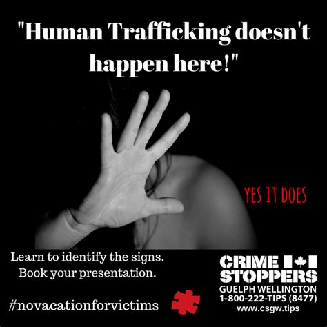 Csgw Launches Human Trafficking Awareness Crime Stoppers Guelph Wellington