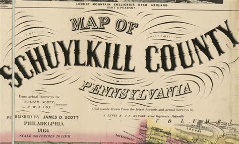 1864 Map Of Schuylkill County Pa From Actual Surveys Etsy