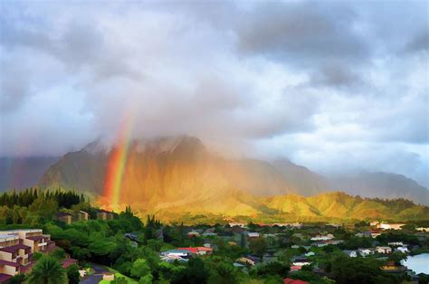 Puu Alii With Rainbow Photograph By Dan Mcmanus Fine Art America