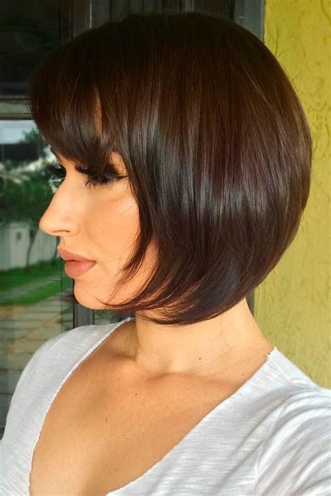 Brunette Bob Haircuts Picture1 Bob Hairstyles With Bangs Layered Bob