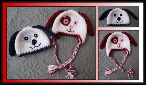 Crocheted Puppy Hats For Valentines Day Puppy Hat Crochet Valentine