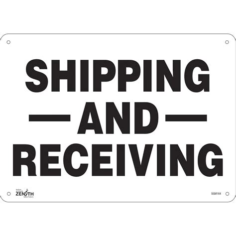 Shipping And Receiving Sign 10 X 14 Aluminum Hollistons Inc