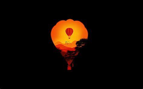 1680x1050 Air Balloon Minimal Dark Art 4k 1680x1050