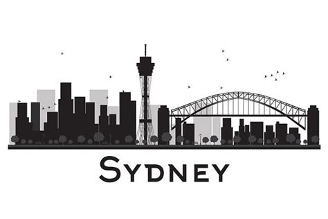 Sydney City Skyline Silhouette Pre Designed Photoshop Graphics