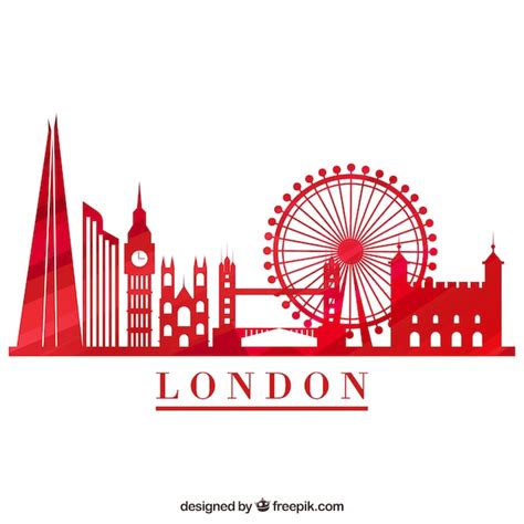 Free Vector Red Skyline Of London