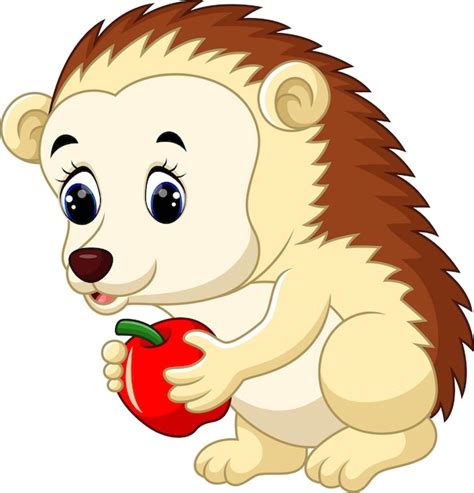 Cute Hedgehog Cartoon Cute Hedgehog Cartoon Character Stock Vector