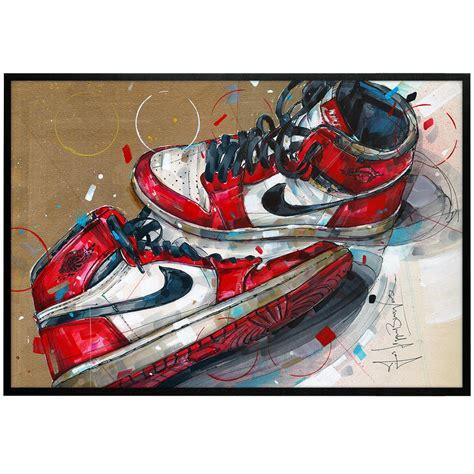 Nike Air Jordan 1 Chicago 1985 Painting 42x28cm Sold Jos