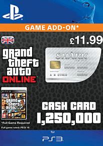 Gta 5 shark card prices. Buy GTA Online Great White Shark Cash Card - $1,250,000 (PS3) on PlayStation Network | Free UK ...