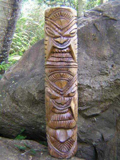 Print out the craft template of choice. 20" Tiki TOTEM Pole. Hawaiian Statue, Polynesian Sculpture ...
