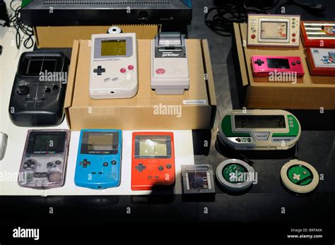 Different Portable Video Game Consoles On Display During An Exhibition