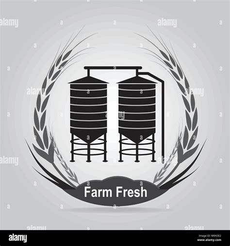 Agricultural Silo And Wheat Icon Stock Vector Image And Art Alamy