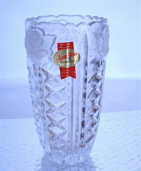 Vintage Anna Hutte 24 Percent Lead Crystal Vase From Germany Etsy
