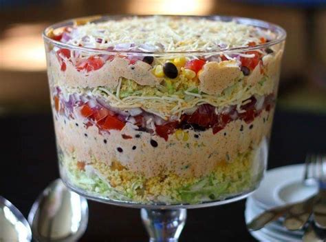 Baking powder, butter, cornmeal, eggs, milk, salt, sugar, vegetable oil. Southern Layered Cornbread Salad Recipe | Just A Pinch Recipes