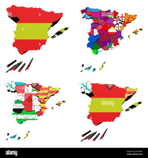 Flags Of The Spanish Autonomous Communities Hi Res Stock Photography