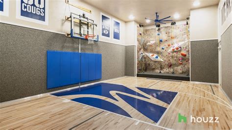 This Awesome Home Gym Features A Basketball Court Climbing Wall And