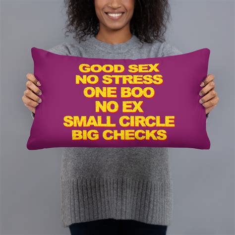 Good Sex No Stress One Boo No Ex Small Circle Big Checks Basic Pillow